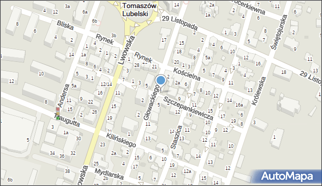 Tomaszów Lubelski, Szczepankiewicza Wilhelma, 5a, mapa Tomaszów Lubelski