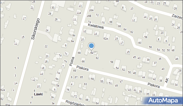 Tomaszów Lubelski, Szyllinga Antoniego, gen., 64, mapa Tomaszów Lubelski