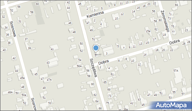 Tomaszów Mazowiecki, Szczęśliwa, 57, mapa Tomaszów Mazowiecki