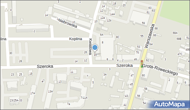 Tomaszów Mazowiecki, Szeroka, 10, mapa Tomaszów Mazowiecki