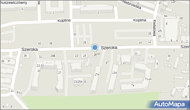 Tomaszów Mazowiecki, Szeroka, 19, mapa Tomaszów Mazowiecki