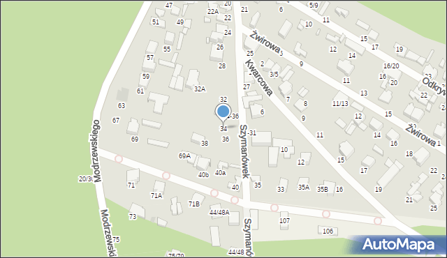 Tomaszów Mazowiecki, Szymanówek, 34, mapa Tomaszów Mazowiecki