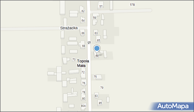 Topola Mała, Szkolna, 69, mapa Topola Mała