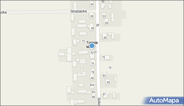 Topola Mała, Szkolna, 72, mapa Topola Mała