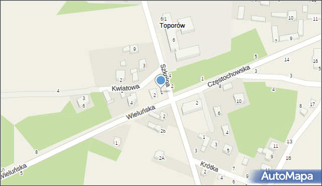 Toporów, Szkolna, 1, mapa Toporów