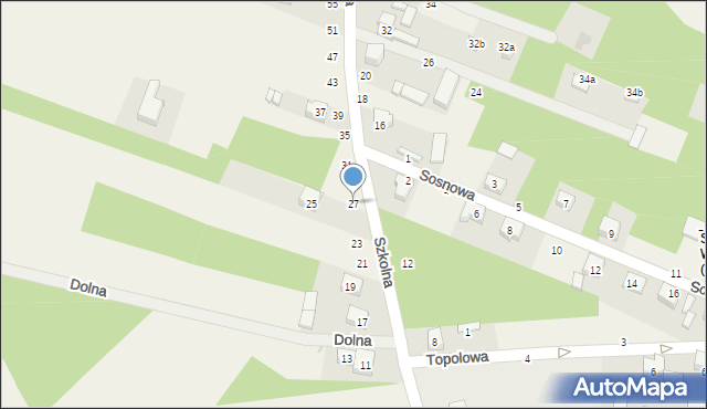 Toporów, Szkolna, 27, mapa Toporów