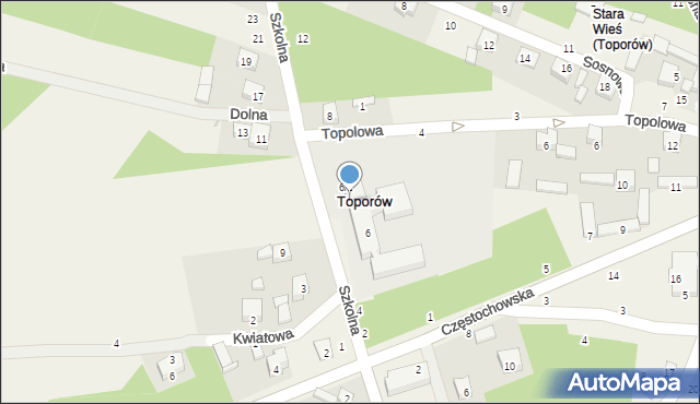 Toporów, Szkolna, 6/2, mapa Toporów