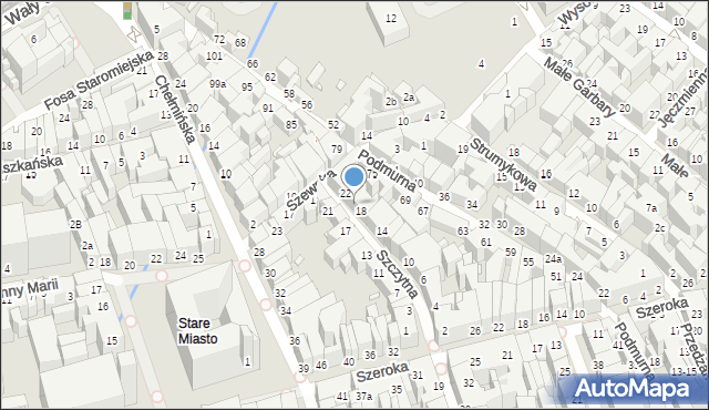 Toruń, Szczytna, 20, mapa Torunia