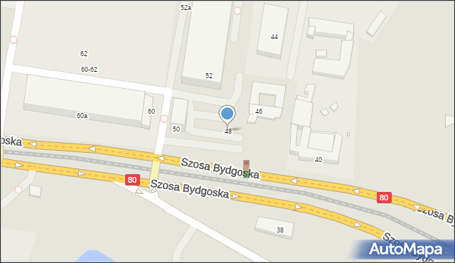 Toruń, Szosa Bydgoska, 48, mapa Torunia