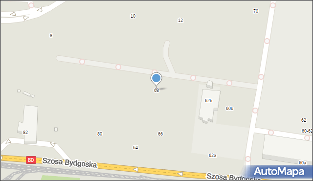 Toruń, Szosa Bydgoska, 68, mapa Torunia
