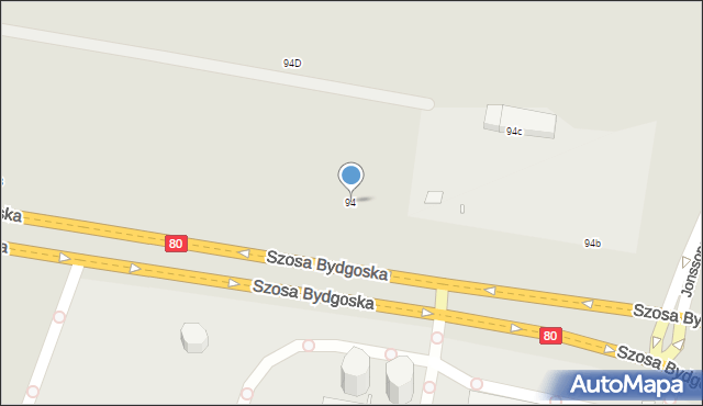 Toruń, Szosa Bydgoska, 94, mapa Torunia