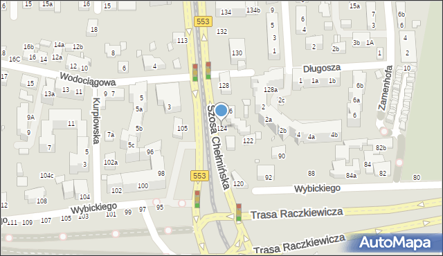 Toruń, Szosa Chełmińska, 124, mapa Torunia