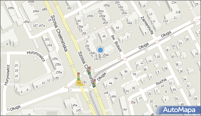 Toruń, Szosa Chełmińska, 154d, mapa Torunia