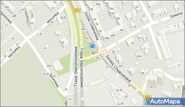 Toruń, Szosa Chełmińska, 39a, mapa Torunia