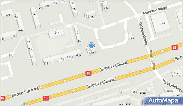 Toruń, Szosa Lubicka, 133f, mapa Torunia