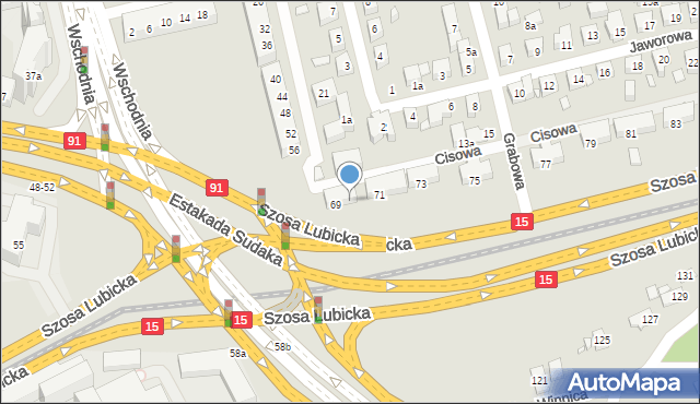 Toruń, Szosa Lubicka, 69a, mapa Torunia