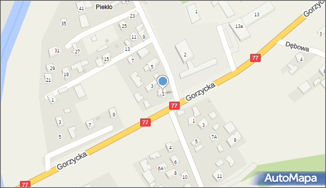 Trześń, Szkolna, 1, mapa Trześń