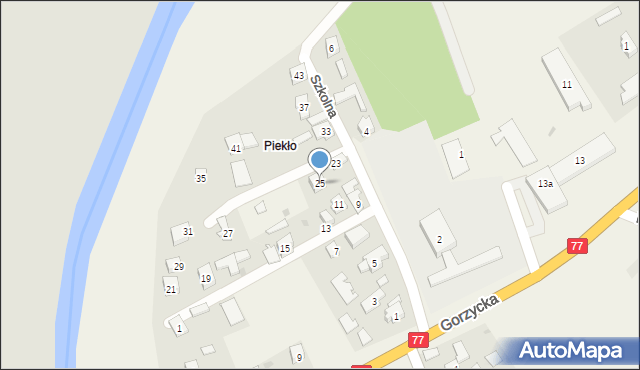 Trześń, Szkolna, 25, mapa Trześń