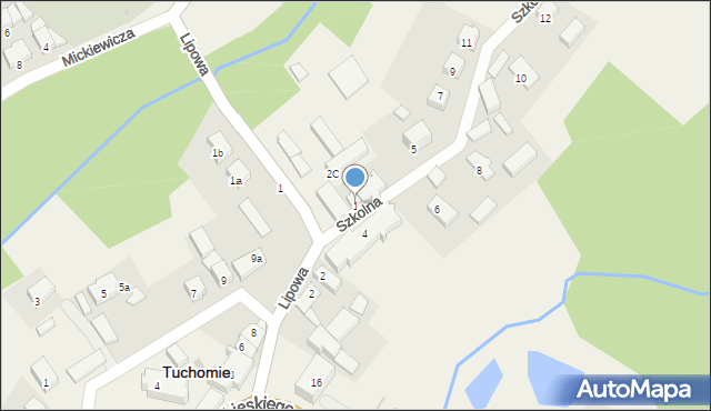 Tuchomie, Szkolna, 1, mapa Tuchomie