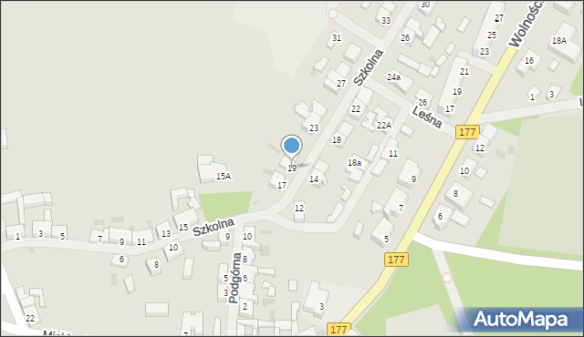 Tuczno, Szkolna, 19, mapa Tuczno