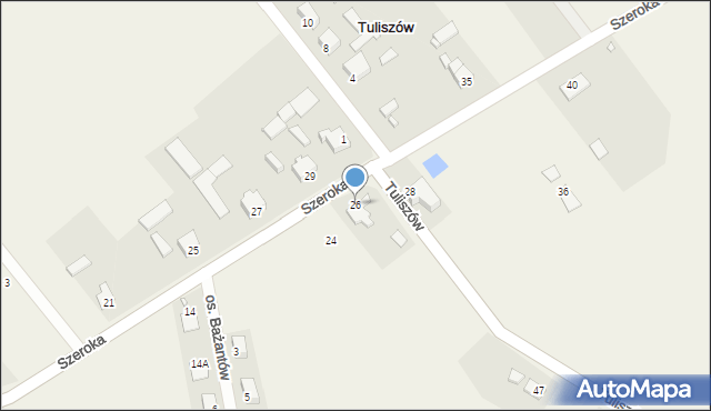 Tuliszów, Szeroka, 26, mapa Tuliszów