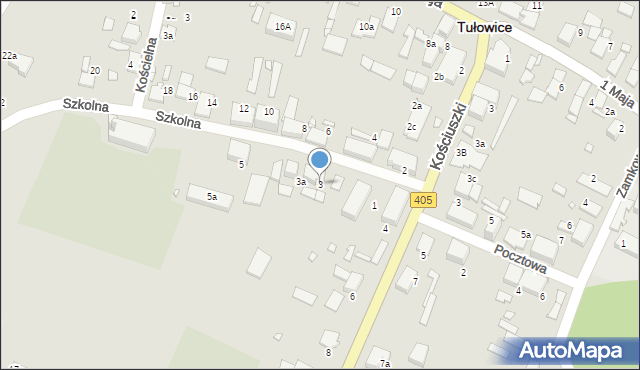 Tułowice, Szkolna, 3, mapa Tułowice