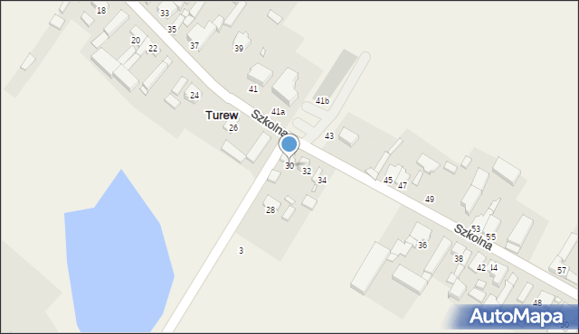 Turew, Szkolna, 30, mapa Turew