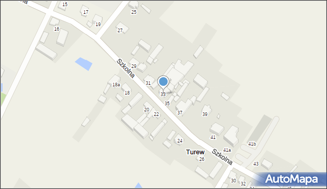 Turew, Szkolna, 33, mapa Turew