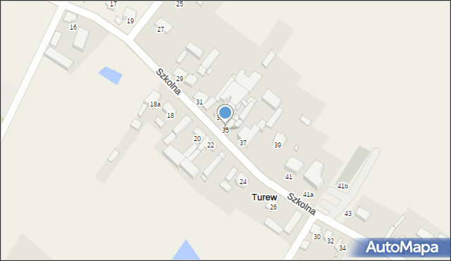 Turew, Szkolna, 35, mapa Turew