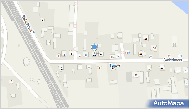 Turów, Szkolna, 11, mapa Turów