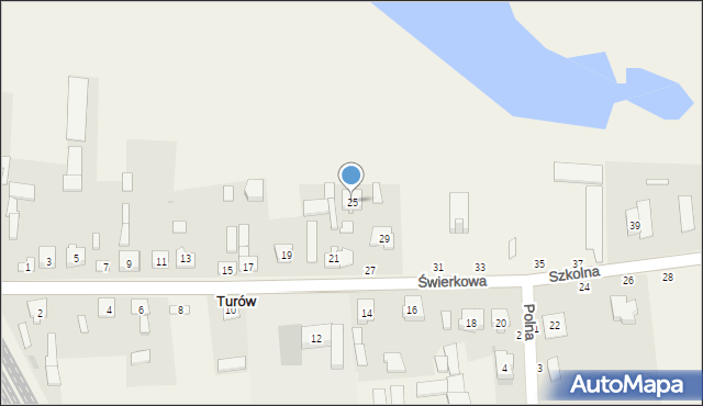 Turów, Szkolna, 25, mapa Turów