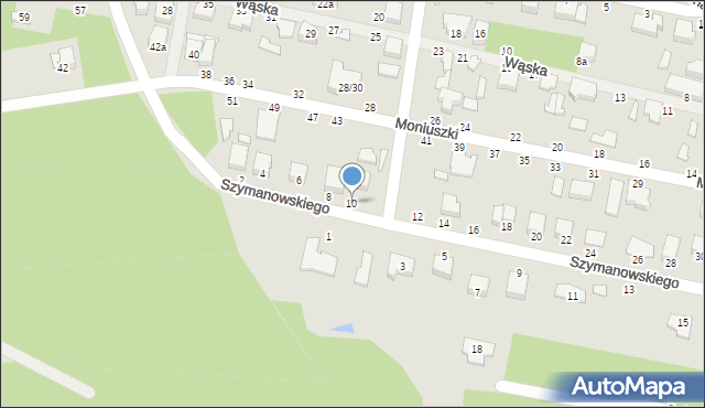 Tuszyn, Szymanowskiego, 10, mapa Tuszyn