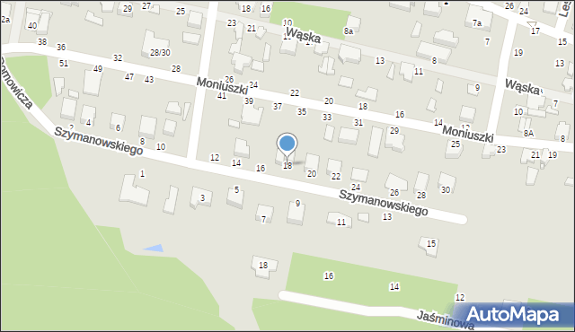 Tuszyn, Szymanowskiego, 18, mapa Tuszyn