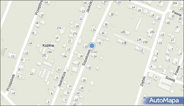 Tychy, Szpakowa, 28, mapa Tychów