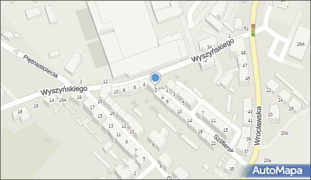 Wałbrzych, Szlifierska, 2, mapa Wałbrzycha