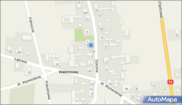 Walichnowy, Szkolna, 5, mapa Walichnowy