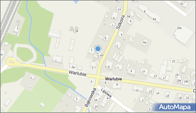 Warlubie, Szkolna, 1, mapa Warlubie