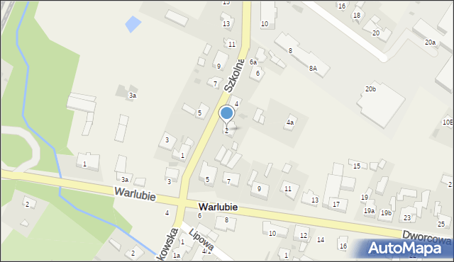 Warlubie, Szkolna, 2, mapa Warlubie