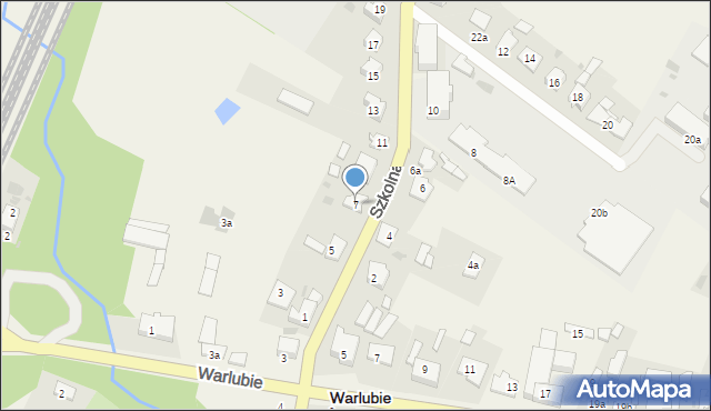 Warlubie, Szkolna, 7, mapa Warlubie