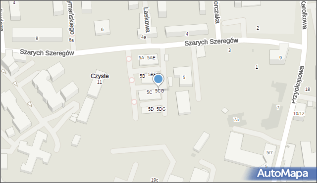 Warszawa, Szarych Szeregów, 5CG, mapa Warszawy