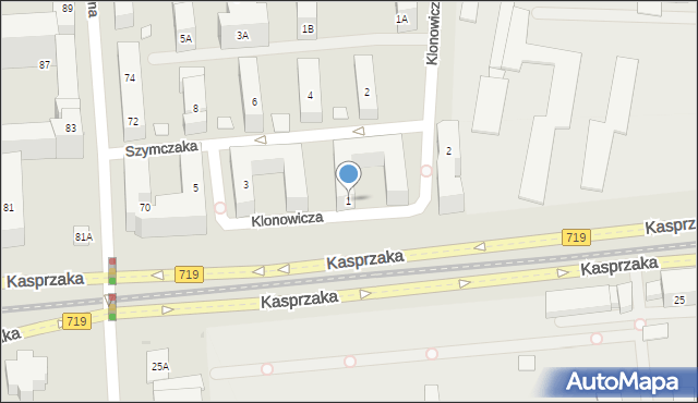 Warszawa, Szymczaka Jana, 1, mapa Warszawy