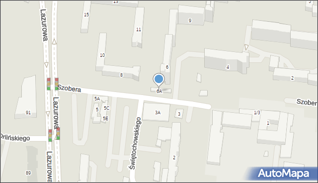 Warszawa, Szobera Stanisława, 6A, mapa Warszawy