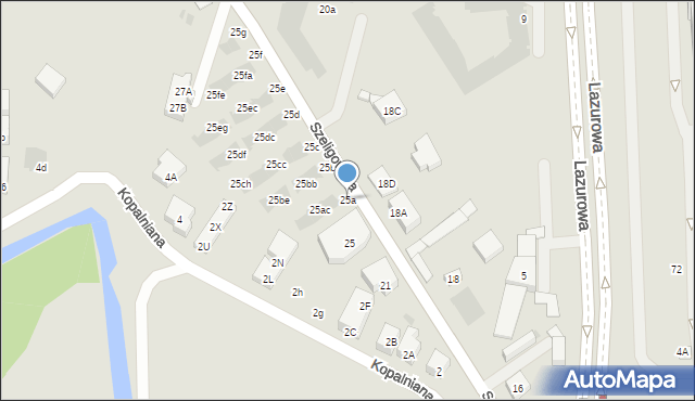 Warszawa, Szeligowska, 25a, mapa Warszawy