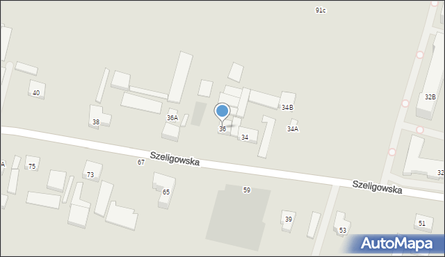 Warszawa, Szeligowska, 36, mapa Warszawy