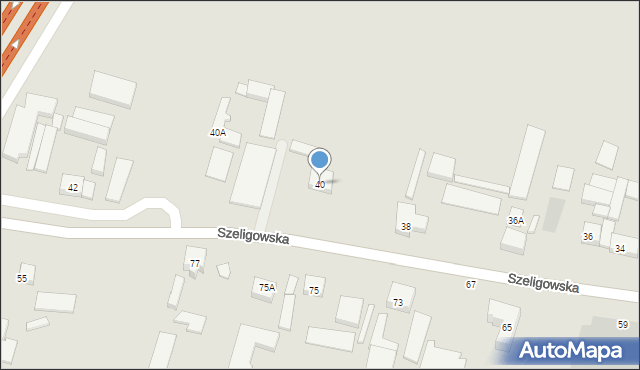 Warszawa, Szeligowska, 40, mapa Warszawy
