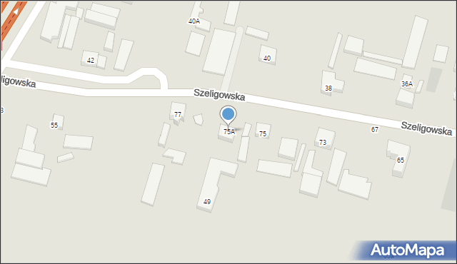 Warszawa, Szeligowska, 75A, mapa Warszawy