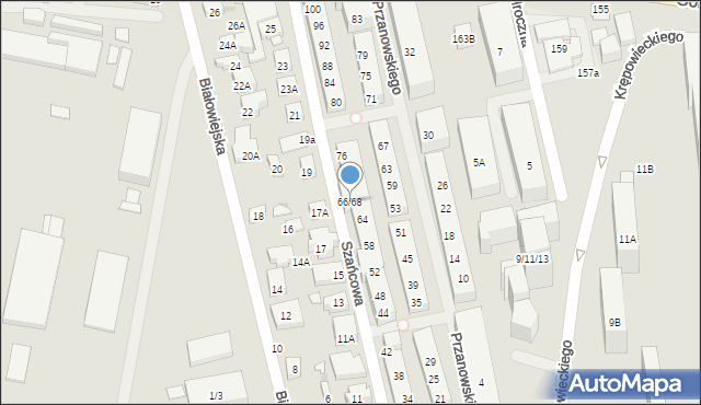 Warszawa, Szańcowa, 66/68, mapa Warszawy