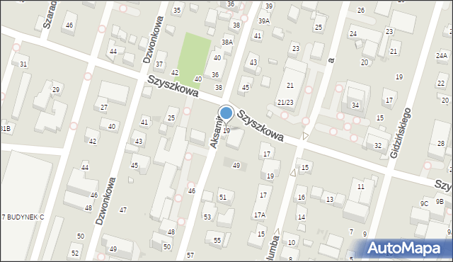 Warszawa, Szyszkowa, 19, mapa Warszawy