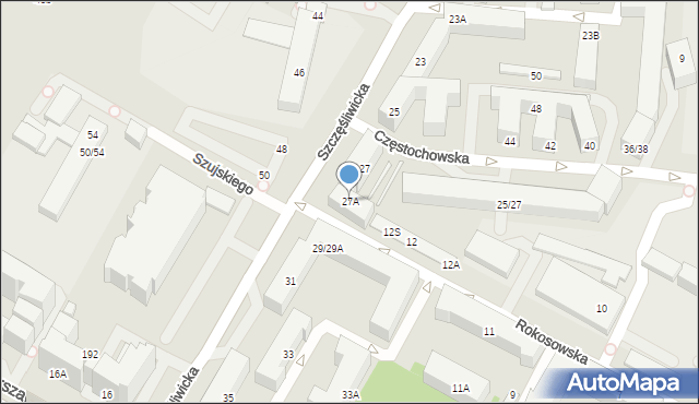 Warszawa, Szczęśliwicka, 27A, mapa Warszawy