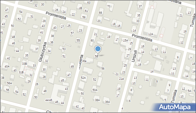 Warszawa, Szuberta Franciszka, 58a, mapa Warszawy